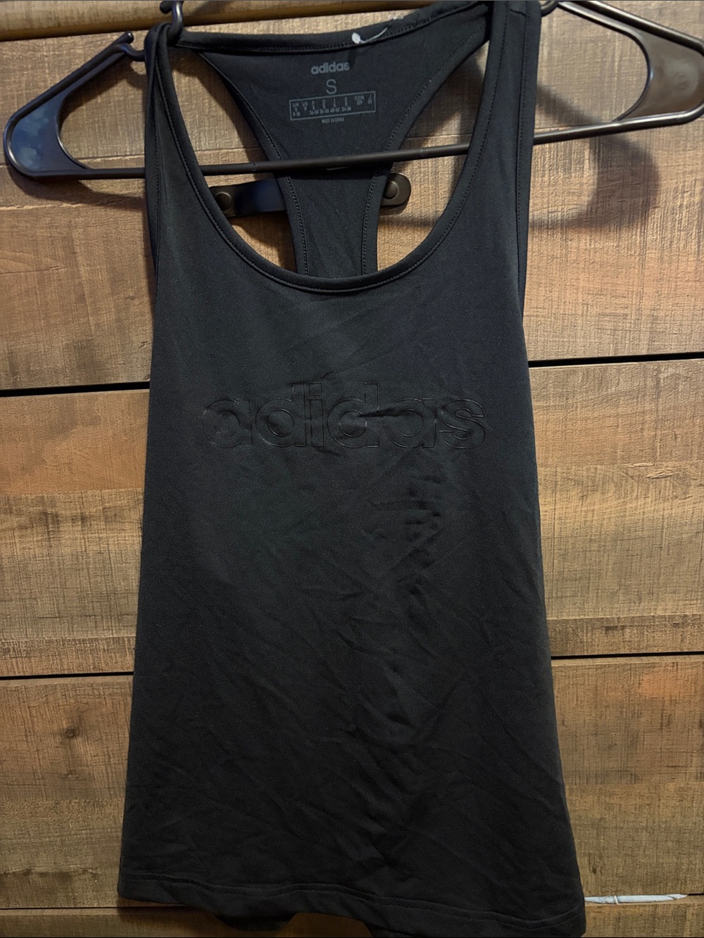 adidas Black Racerback Logo Tank Top